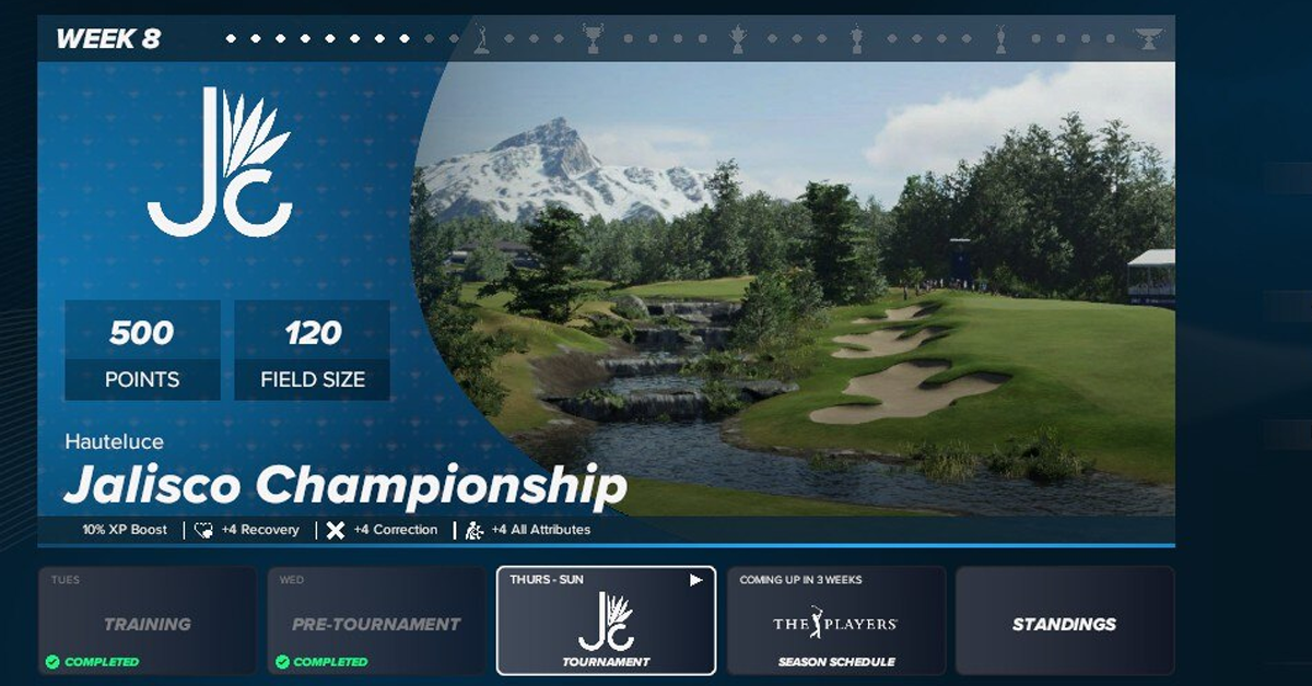 如何在PGA Tour 2K25中交換虛構活動的主持課程